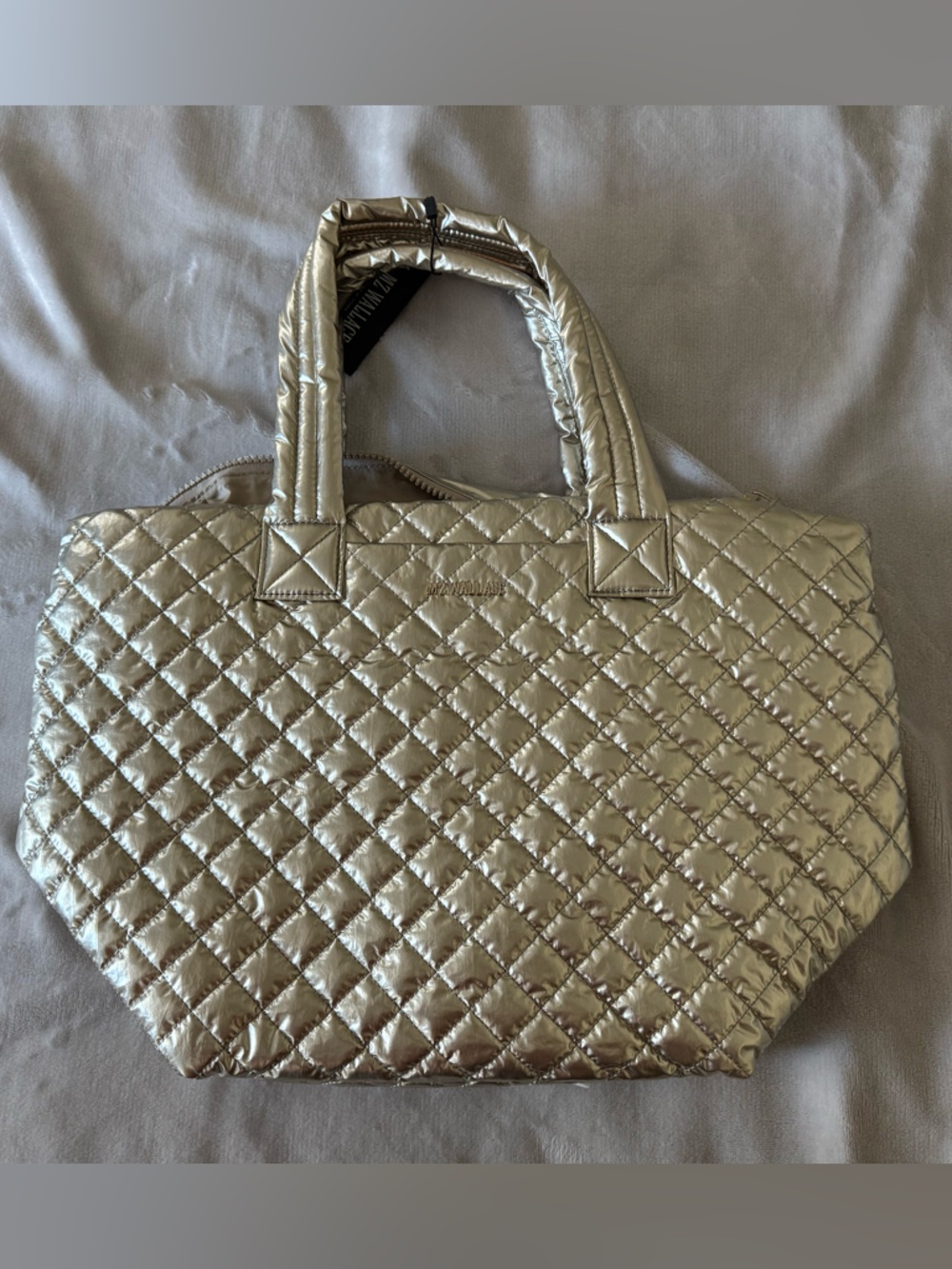 NWT Limited Edition MZ Wallace Quilted Tote Bag, Platinum